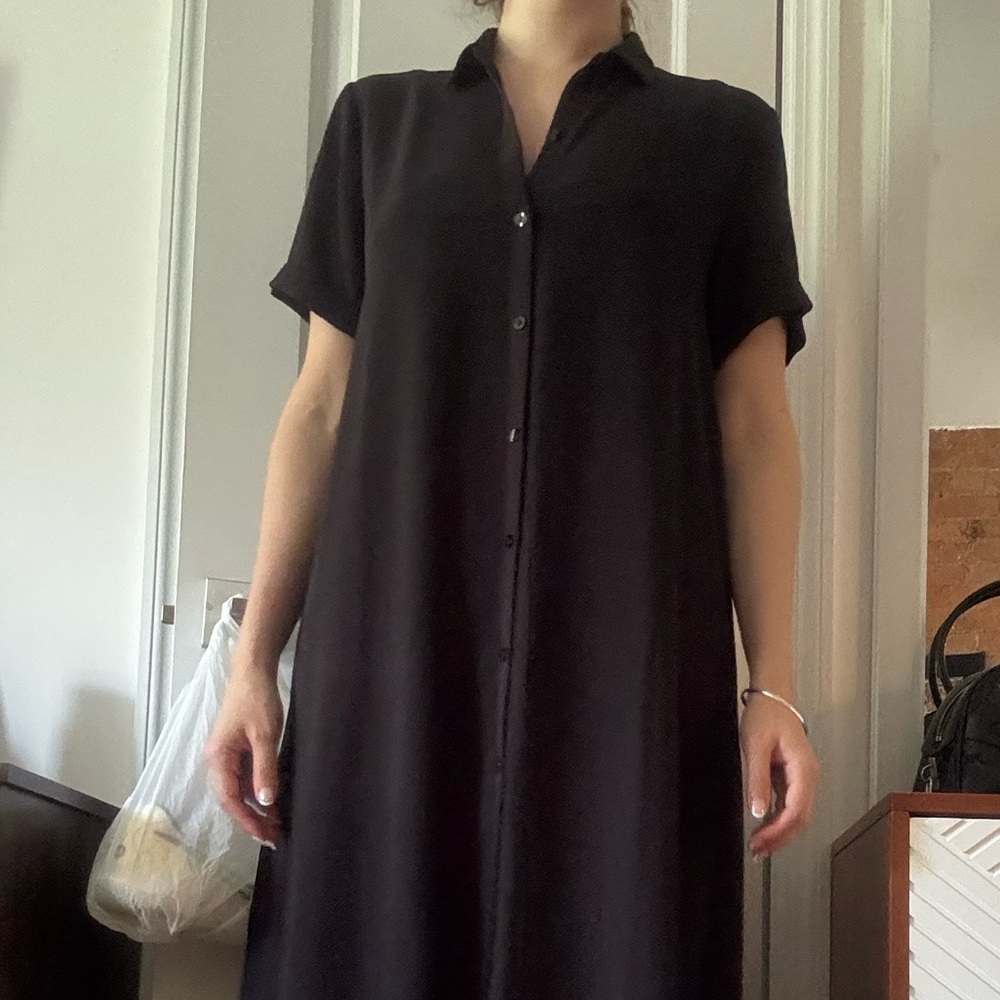 J Jill Black shirt dress with slip
